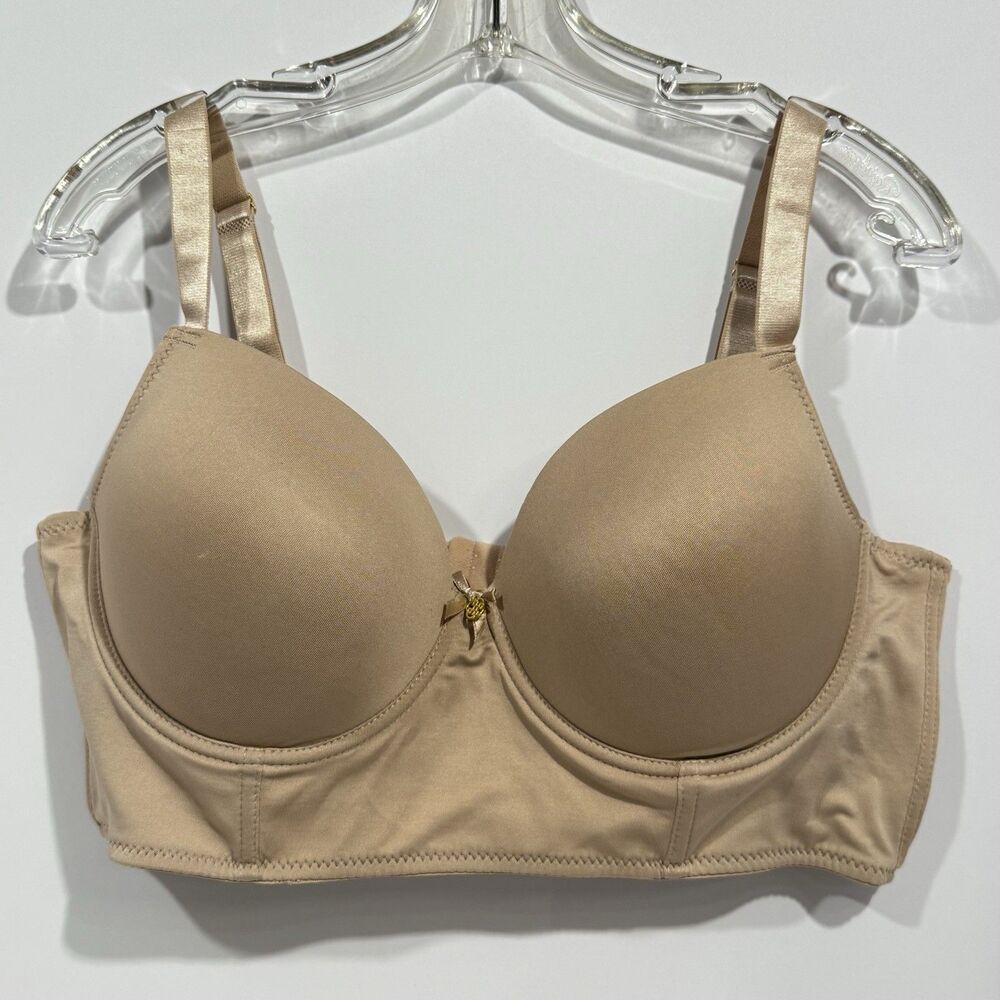 Daisy Fuentes 40C Nude Daisy Fuentes Long Waist Bra Padded Underwire Bra NWOT - Picture 6 of 16